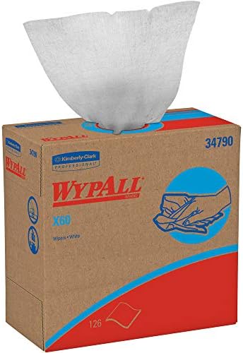 Wypall x60 מטליות ניקוי ניקוי, 9.10 x 16.80, לבן 126 לקופסה