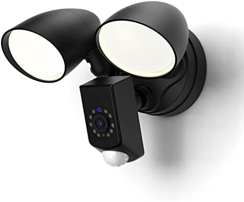 סאנטין חכם Floodlight, מצלמת אבטחה, חיישן תנועה קשיח אורות חכמים חיצוניים עם מצלמה אלחוטית ביתי 1080p,