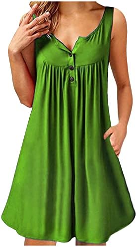 שמלות קיץ של ג'יאלוו לנשים חוף פלוס פלוס גודל קפלים עם שרוולים קפלים כפתור מוצק מזדמן למעלה שמלת