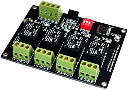 4 ערוץ I2C מודול ממסר אלקטרומגנטי תואם ל- Arduino, Raspberry ו- MCU 3.3V 5.0V IoT