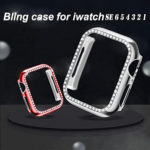 Sangaimei Bling Apple Watch Case 38 ממ תואם לסדרת Apple Watch 3/2/1, Apple Watch Band 38 ממ תואם ל-