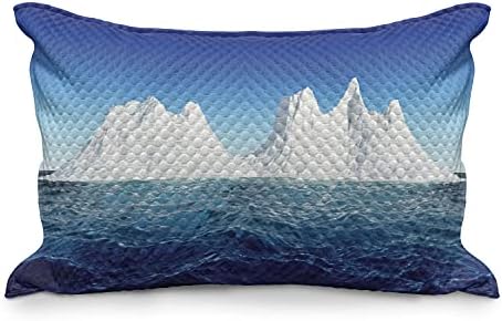 קרח אמבסון ברג ברג כרית כרית, סצנה אנטארקטית עם תצורות מושלגות גבוהות באוקיאנוס, כיסוי כרית מבטא קווין