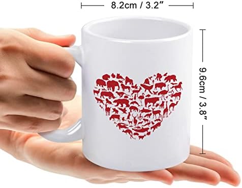 אני אוהב חיות הדפסת ספל קפה כוס קרמיקה תה כוס מצחיק מתנה עם לוגו עיצוב עבור משרד בית נשים גברים-11 עוז