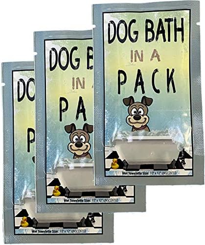 אמבטיית כלבים באריזה-האמבטיה הלחה הגדולה ביותר וטיפוח מגבוני כלבים באריזות בודדות בגודל ניסוי מושלם לנסיעות