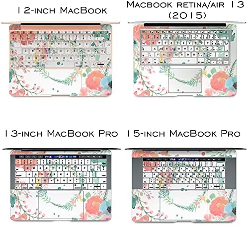 Cavka Vinyl Mancal עור תואם ל- MacBook Pro 16 M1 Pro 14 2021 AIR 13 M2 2022 רשתית 2015 MAC 11 MAC 12 פרחוני הדפסת