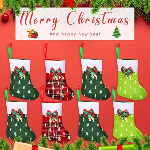 50 חלקים גרבי חג המולד גרבי חג המולד של חג המולד עם פעמונים עץ חג המולד גרביים קטנים קישוטי גרב