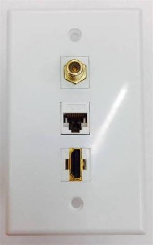 HDMI 1.4 + RJ45 CAT5E + F בורג סוג CATV טלוויזיה בלוויין לוויין לבן לוח לבן