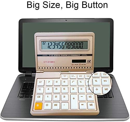 מחשבון גדול במיוחד, 8 1/2 על 11 אינץ ', מחשבון בסיסי סולארי מחשבון קיפול שולחן גדול עם מפתחות גדולים 12 ספרות