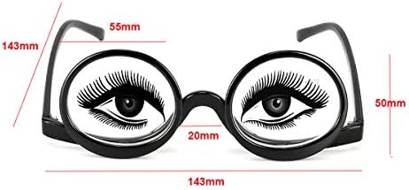 תיבת מלכה + 3.0 מגדלת איפור קריאת משקפיים להעיף עדשה קוסמטי איפור משקפיים משקפיים, שחור