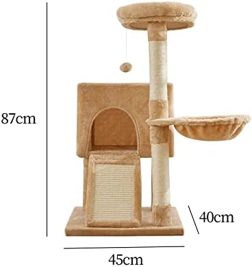 טיפוס חתולים עץ מגדל מגדל ערסל סולם פלטפורמה לחתולים מקורה חבל סיסל חבל תלויה כדור צעצוע פרטי דירה