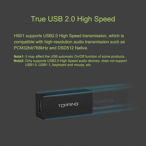Kguss topping HS01 USB 2.0 מבודד שמע במהירות גבוהה תואם ל- PCM32BIT 768KHz DSD512 עומד בפני 1KVRMS