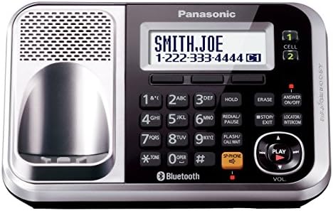 Panasonic KX -TG7875S Link2Cell Bluetooth טלפון אלחוטי עם הפחתת רעש משופרת ומכונת תשובה דיגיטלית - 5 מכשירים,