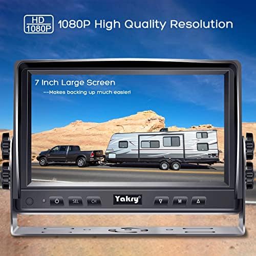 מצלמת גיבוי של יאקרי קרוואנים HD 1080P 7 אינץ 'צג תצוגה אחורית ערכת משאית קרוואן קרוואן גלגל 5 חניך מערכת תצפית