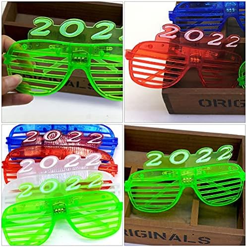 4 יחידים LED משקפיים מהבהבים 2022 ראש השנה- לובש אבזרי צילום תפאורה ביתית למסיבת חגיגה