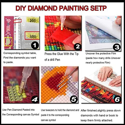 5 חבילות 5D ערכות ציור יהלומים למבוגרים מתחילים מקדחה מלאה DIY Diamond Art Rhinestone Stitch