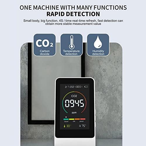 3 ב-1 אינטליגנטי פחמן דו חמצני גלאי קל משקל מדידת כלי מקורה אוויר באיכות צג מדחום מדדי לחות