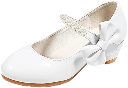 ילדי נעלי ילדי נעלי עור לבן קשת קשר אביב סתיו בחו עקב גבוהה נסיכת נעלי פרל פעוט לשחות נעליים