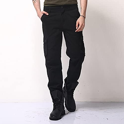 מכנסי מטען של דיאגו לגברים אופנה מכנסי שירות טקטי מזדמנים עם ריבוי כיסים רגליים ישר מתאימות מכנסיים