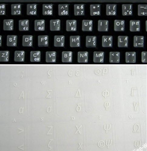 יווני מקלדת תווית עם לבן אותיות שקוף עבור מחשב מחשבים ניידים שולחן עבודה