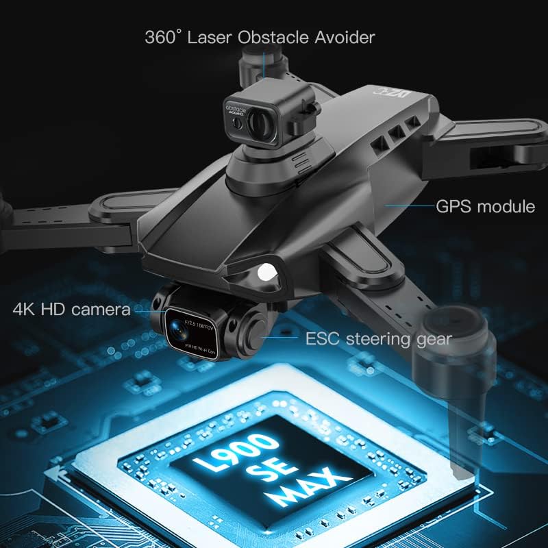 L900 Pro SE MAX 4K HD מצלמה מצלמה עם הימנעות מכשול לייזר, Quadcopter GPS קל למתחילים, מנוע ללא מברשות, העברת