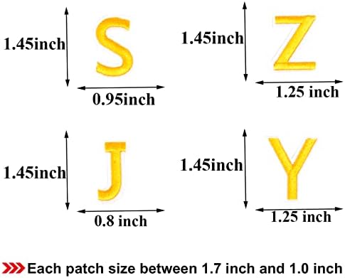 Gygyl 72 חלקים ברזל על אותיות ומספרים טלאים עם 70 יחידות מגוון ברזל רקום על טלאים