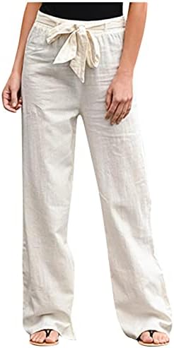 מכנסיים מזדמנים פלוס פלוס נשים פשתן כותנה פס סתיו סתיו מותניים אלסטיים מכנסיים מכנסיים רחבים עם כיסים