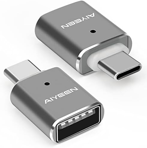 AIYEEN USB C ל- USB מתאם, USB C זכר ל- USB 3.0 מתאם נשי OTG Converter תואם ל- MacBook Pro 2019/2018/2017, MacBook