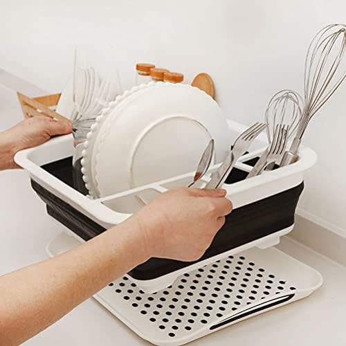 FAFCITVZ מתלה כלים מתקפל ותכלית ניקוז סט אחסון תבשיל סל מיכל מתקפל מיכל אחסון למטבח חניון מרכזי מטבח