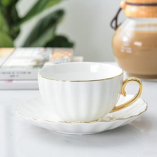 ספל קפה קרמיקה של Razzum כוס חרסינה חמודה חמודה חמודה וקרמיקה צלוחית ערכות תה פשוטות של כוסות