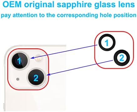 החלפת עדשת זכוכית מצלמה אחורית 2 חלקים לאייפון 13 ולאייפון 13 מיני עם ערכת כלים דבק ותיקון מותקנת