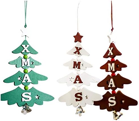 קישוטים קישוט פעמון דלת עץ לחג המולד לובש עץ מלאכה קישוט שמח תלוי קיצוץ ווים קישוטים ביתיים