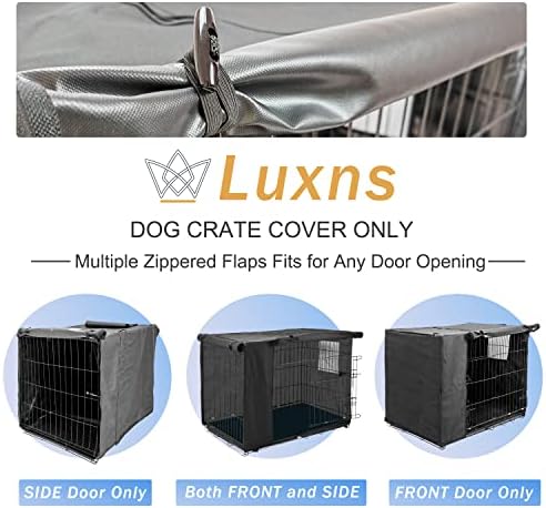 מכסה ארגז כלבים לוקסנס עבור 24 30 36 36 42 אינץ 'כלוב כלב תיל - ציפוי פוליאסטר ו- PVC עמיד 600D