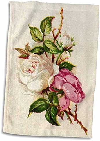 הדפס ורד תלת מימדי של ורדים אנגלים וינטג 'ציור TWL_204083_1 מגבת, 15 x 22