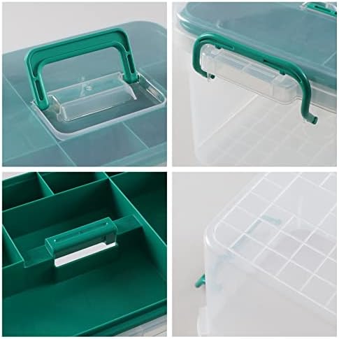 דהאוס 1-חבילה ברורה ברורה פלסטיק קופסת אחסון עזרה ראשונה, תיבת אחסון ערכת חירום משפחתית