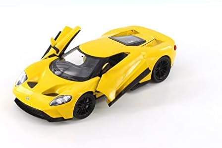מכונית דיאסט עם מקרה תצוגה - 2017 פורד GT, צהוב - וולי 24082 וויל - 1/24 סולם דגם דגם מכונית