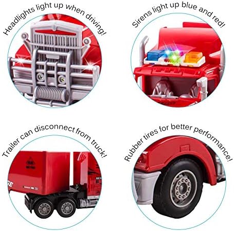 Vokodo rc משאית וחצי קרוואן 23 עם אורות חשמלית שלט רחוק ילדים ילדים גדולים מוביל צעצועים רכב הובלה