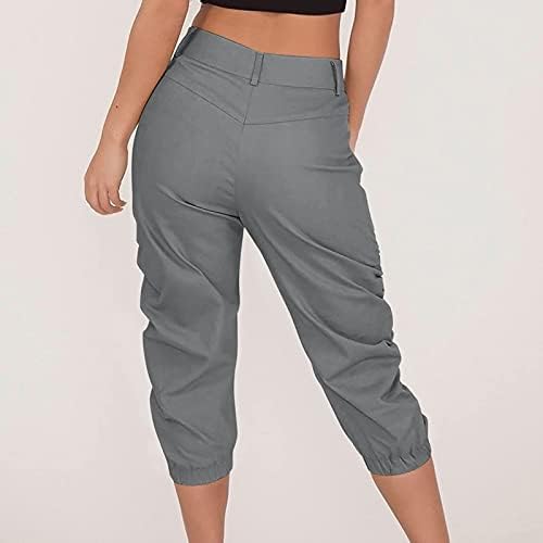 מכנסי מטען של Evzosrz נשים מטיילות במכנסי קפריס קלים משקל קל משקל מזדמן מכנסיים חיצוניים אתלטי רופף מכנסיים