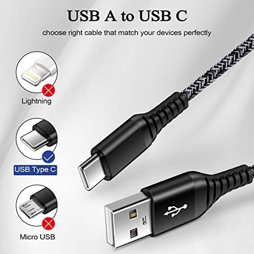 כבל USB מסוג C, 3Pack 3/6/9ft C מטען כבל טעינה מהיר עבור סמסונג גלקסי A13, A53, A32, A03S, A02S, A12, A11, S22