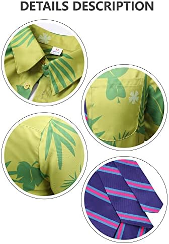Dazcos Us בגודל ירוק חולצה מודפסת עניבה סגולה לקוספליי או מזדמנים