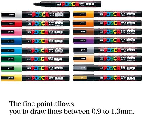 יוני צבע סמן פוסטר צבע 17 סימון עט בסדר נקודת מחשב-3 מ '15 סטנדרטי & מגבר; זהב, כסף סט עם קאנג'