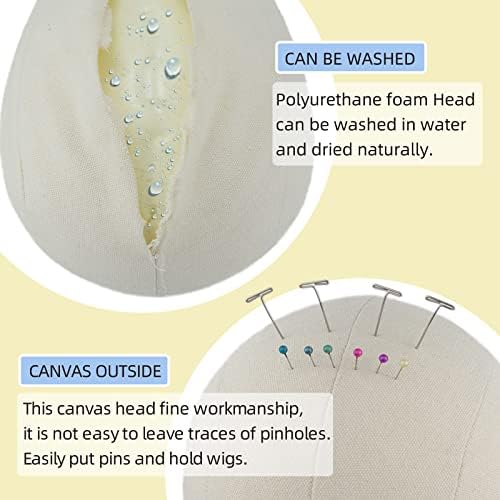 23 אינץ פאה לעמוד חצובה עם ראש, ראש פאה עם מעמד, ראש בובה, ראש בד לפאות, תצוגת סטיילינג ראש בובה עם מהדק