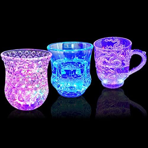 Yamslam Flash Light Up Cups נוזל מופעל רב -צבעי LED Bar Bar Night Club Club Halloween Christmas Party