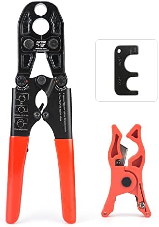 ICRIMP COMBO PEX CRANSTING CRANSTION עבור 1/2 ו- 3/4 אינץ 'פוגש את ASTM F1807 W/PEX Cutter and מדד