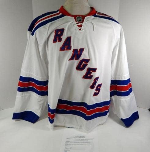 משחק ריינג'רס בניו יורק הוציא לבן ג'רזי רייבוק 58 DP40506 - משחק משומש גופיות NHL