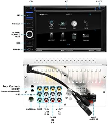 מערכות שמע בוס BV9364B נגן DVD סטריאו לרכב - DIN כפול, אודיו Bluetooth/שיחות ידיים ללא ידיים, צג LCD