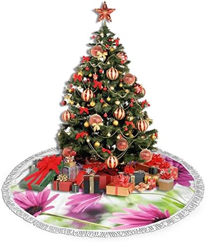 חצאית עץ חג המולד של פרח חיננית, מחצלת חצאית עץ חג המולד עם ציצית לעיצוב מסיבת חתונה לחג 48
