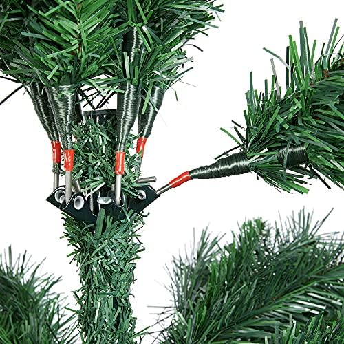 Topeakmart 6 '' Premium Hinger Spruce Artificial Christman Tree עם עמדת מתכת מתקפלת עץ דקורטיבי