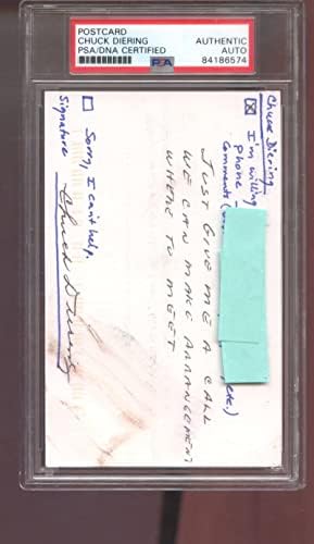 צ'אק דירינג חתום על חתימה עם חתימה אוטומטית PSA/DNA COA גלויה בייסבול - תמונות MLB עם חתימה