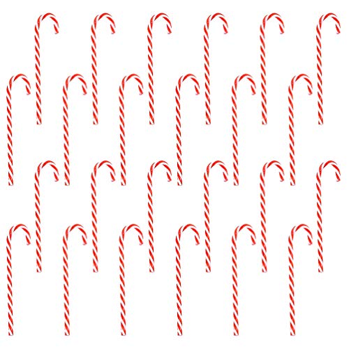 AMOSFUN 24 PCS CANDY CANDY CANE חג המולד חג חג המולד קישוט קישוט קישוטים מסיבת חג המולד מעדיפה אדום ולבן