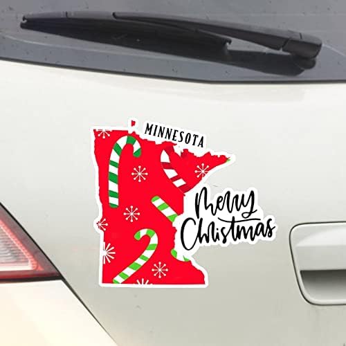 מדבקות לחג המולד מינסוטה מדבקות מדינות ביתיות לחג המולד של מינסוטה מפה מכונית מדבקות מדבקות קישוט